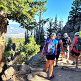 A group of hikers stopping for the view.